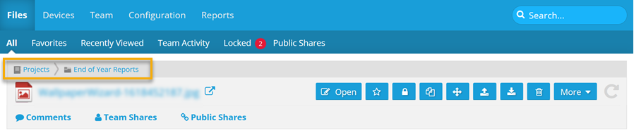 Navigate with breadcrumb paths